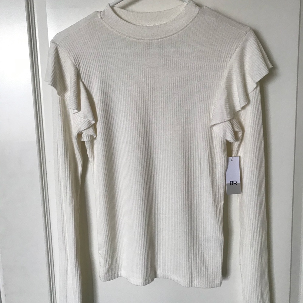 BP cream ruffle sleeve blouse